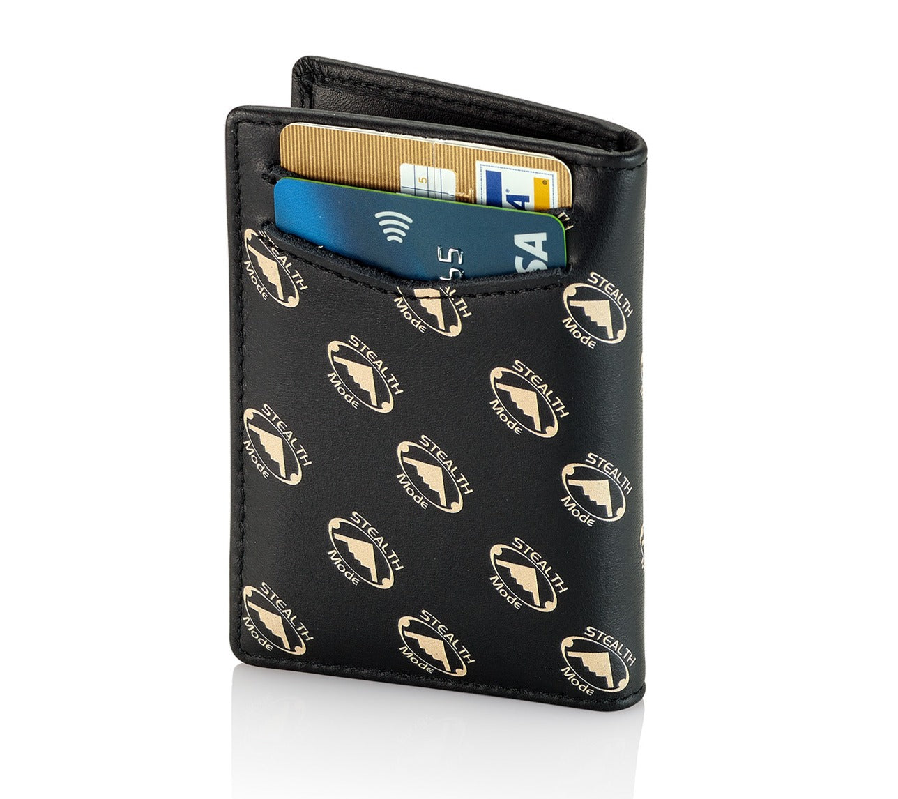 Men's Slim Front Pocket Wallet - RFID Blocking, Thin Minimalist Bifold Design (Black and White)