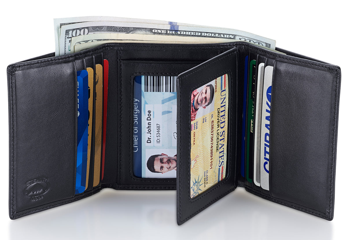 Trifold Wallets - Stealth Mode Leather