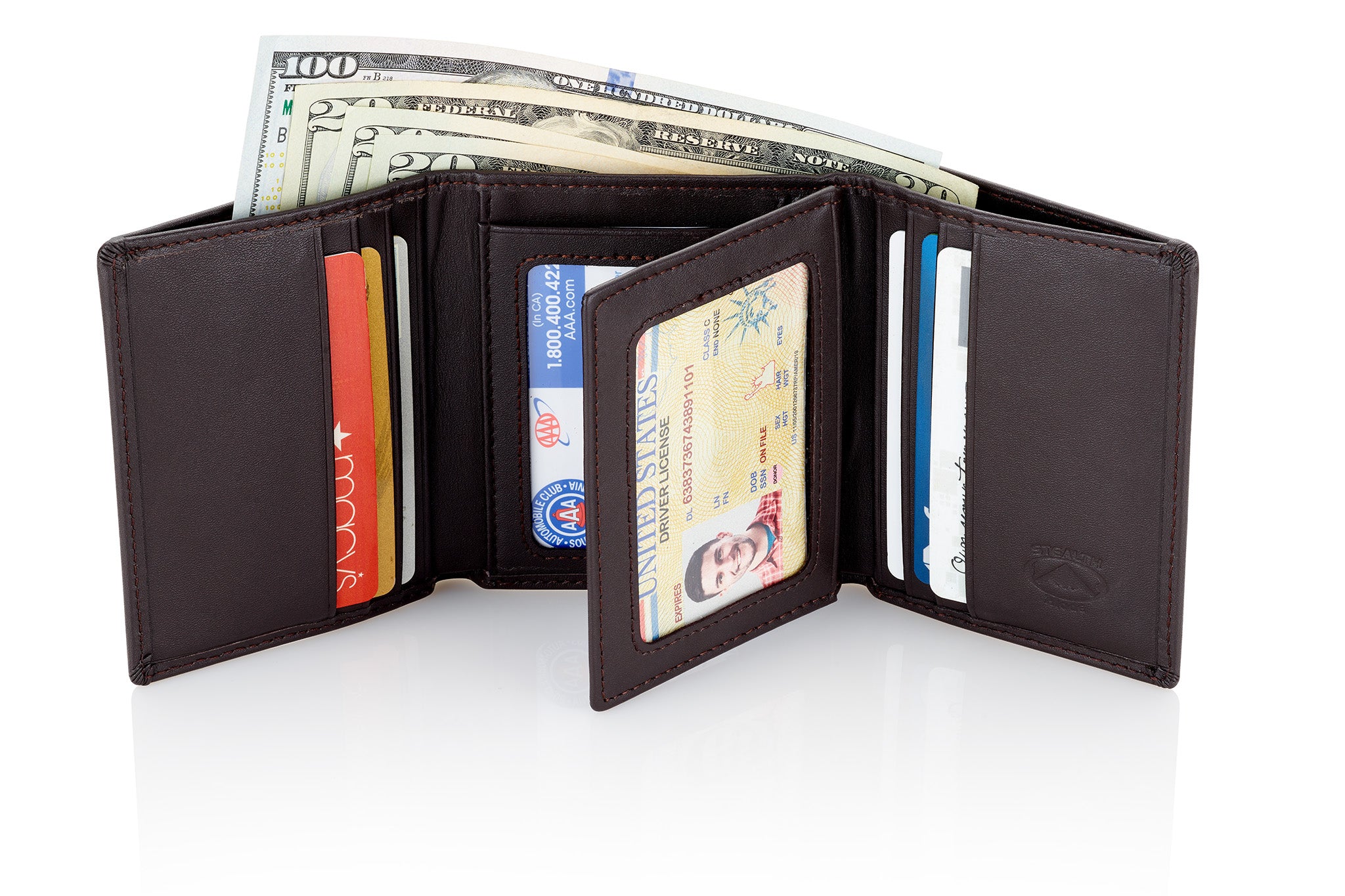Siskiyou Sports Deluxe Leather Tri-fold Wallet