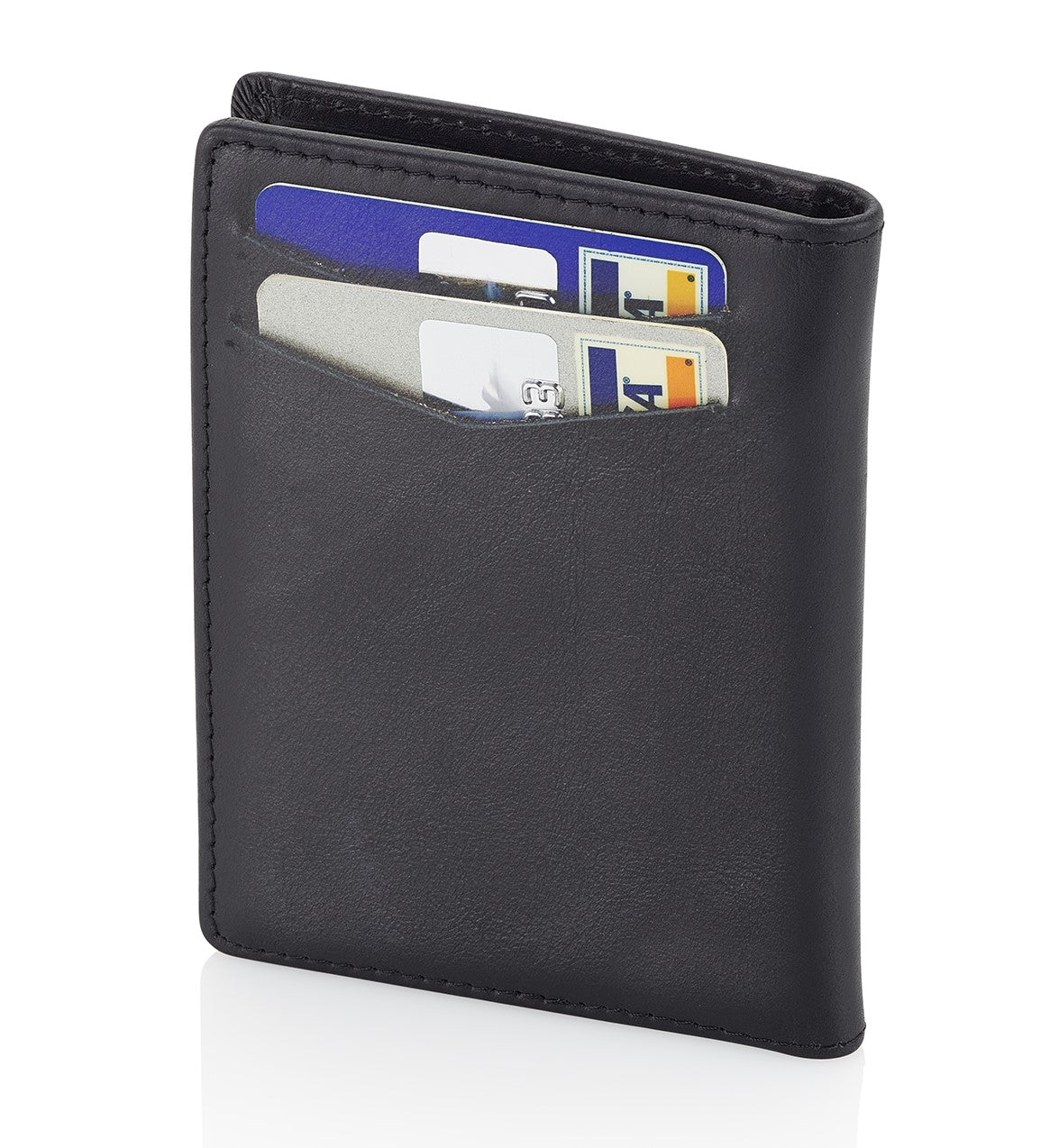 Men's Slim Front Pocket Wallet - RFID Blocking, Thin Minimalist Bifold  Design, Genuine Leather - ID Badge Window and 5 Sleeves for Money, Credit  and